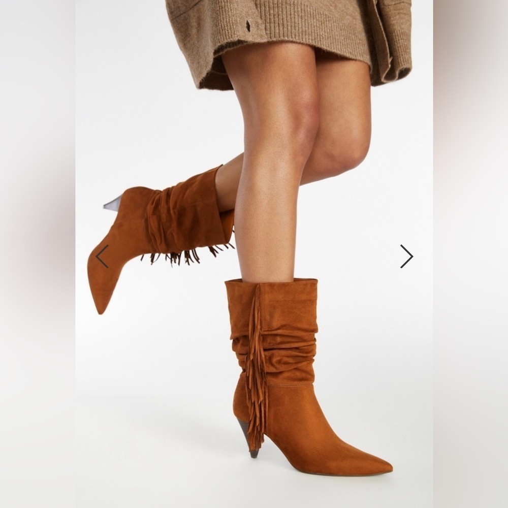 JUSTFAB‎ SANNA Slouchy Boots NIB 7.5 Camel Color